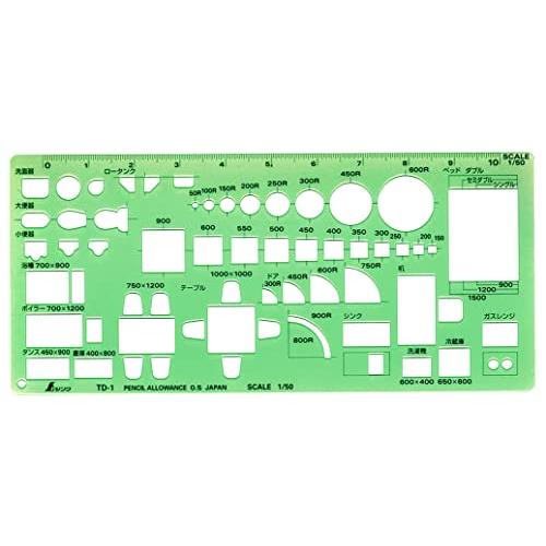 シンワ測定(Shinwa Sokutei) テンプレート 家具定規 66007