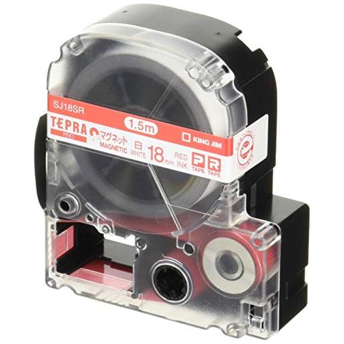 キングジム 【純正】 テプラPROテープカートリッジ マグネットテープ 18mm 白ラベル/赤文字 ...