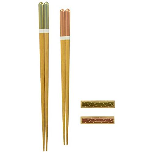 イシダ 日本製 ギフト 桐箱 箸置付 夫婦箸 スローリビング 14×27.5×2.5cm