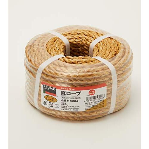 TRUSCO(トラスコ) 麻ロープコイル巻きφ6×30mコイル巻