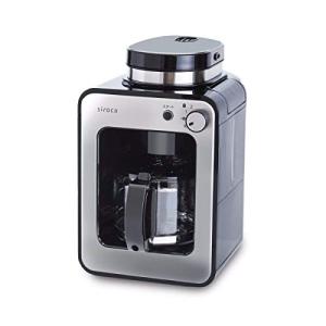 シロカ 全自動コーヒーメーカー アイスコーヒー対応 静音 コンパクト ミル2段階 豆/粉両対応 蒸らし ガラスサーバー SC-A211 ステンレ｜hapitize