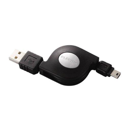 エレコム 巻き取り式USBminiケーブル USB(A)オス-USB(miniB)オス 1.5m U...