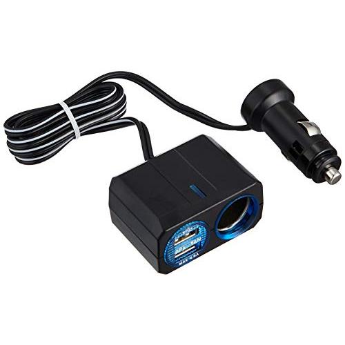 槌屋ヤック(Tsuchiya Yac) 車内用品 ソケット分配器 リングライトソケット+2口USB ...