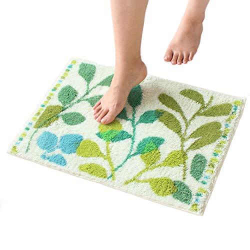 オカ バスマット プレミアム ウィルトン織り 乾度良好 フィーユ 約40×55cm グリーン 吸水 ...