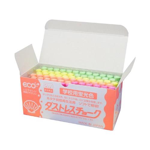 日本理化学 ダストレス蛍光チョーク 4色 DCK-72-4C 72本