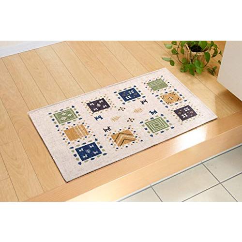 イケヒコ 玄関マット ギャベル アイボリー 約60×90cm ギャベ柄 洗える マット #20343...