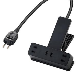 エレコム(ELECOM) クリップタップ 雷サージ付 ホコリシャッター付 3個口 5.0m ブラック T-KF03-2350BK｜川西ストア