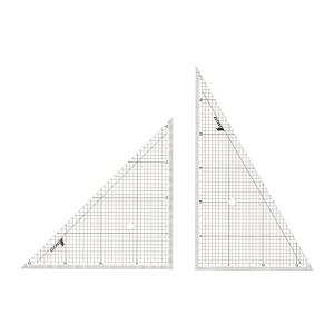 シンワ測定(Shinwa Sokutei) 三角定規 アクリル 方眼目盛付 2枚組 30cm 77062｜hapitize