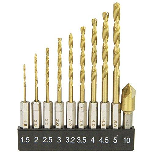 E-Value 六角軸 鉄工ドリル&amp;フリードリルセット ETD-10FREE