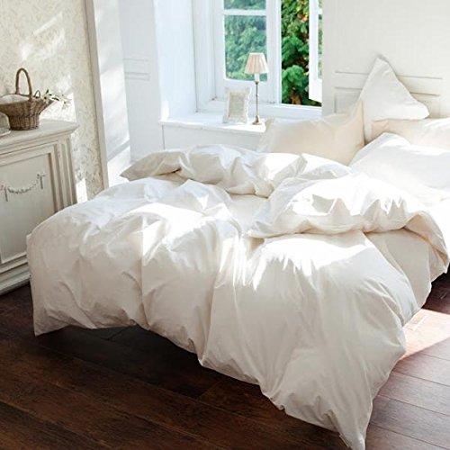 Fab the Home 掛け布団カバー ホワイト ダブル(190x210cm) ソリッド FH12...