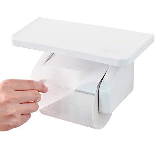 オカ(OKA) fill+fit(フィルフィット) ワンタッチ トイレットペーパーホルダー棚付き ホ...