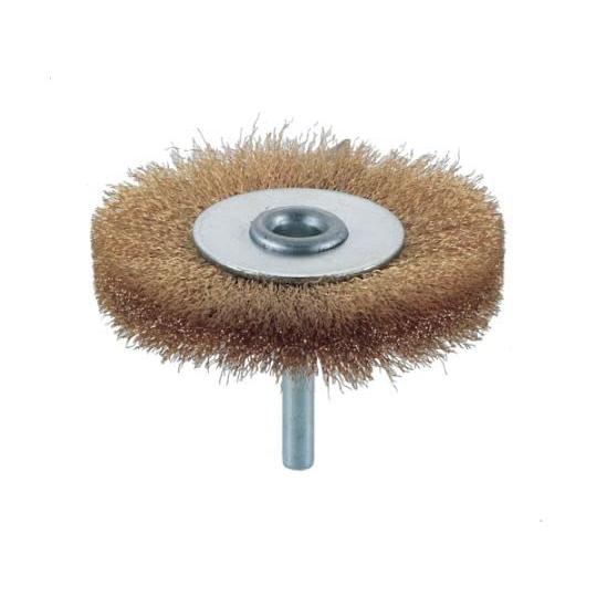 TRUSCO(トラスコ) 軸付ホイールブラシ φ75X軸6 真鍮 線径0.15 TB-6244