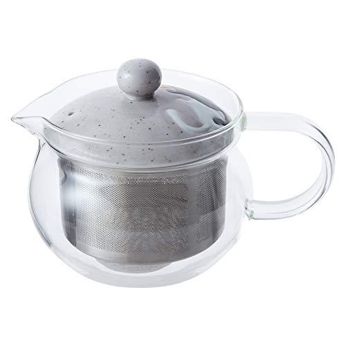 波佐見焼 ガラスポット ねこ柄 (スーパーステンレス 茶こし付) 容量約375ml 73608