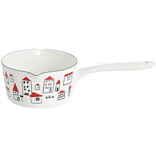 タマハシ ミルクパン ホーロー 15cm IH・ガス火対応 日本製 プルーン ホワイト akaiya...