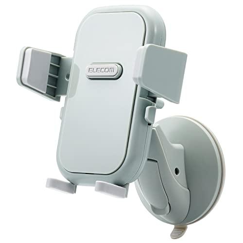 エレコム スマホスタンド キッチン向け 吸盤式 壁付 Android、iPhone 料理 グリーン ...
