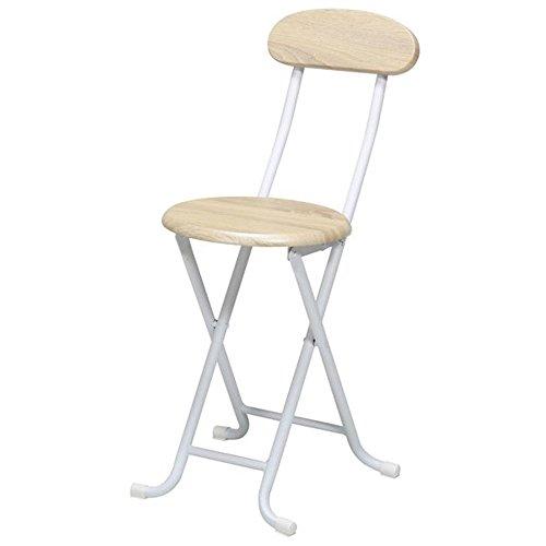 永井興産 折りたたみチェア パイプ椅子 幅35×奥行44.5×高さ74cm ナチュラル 木目柄 背も...