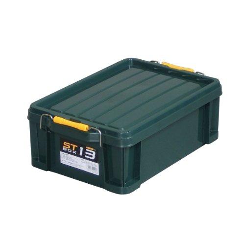 JEJアステージ 収納ボックス 日本製 STボックス #13 積み重ね ダークグリーン [幅29.5...