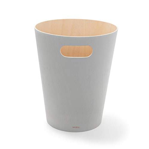 umbra WOODROW 木製ゴミ箱 丸型 ふたなし ペール ごみ箱 ダストボックス グレー