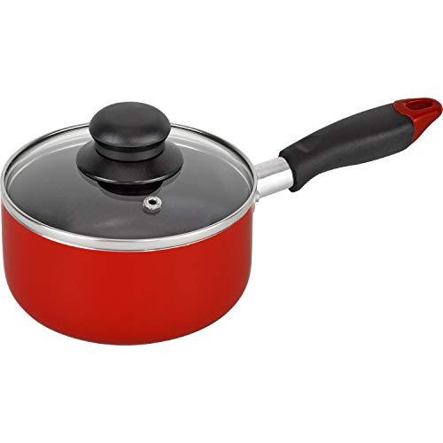 和平フレイズ(Wahei freiz) ミニ ミルクパン 14cm レッド ガラス蓋付 お弁当 離乳...