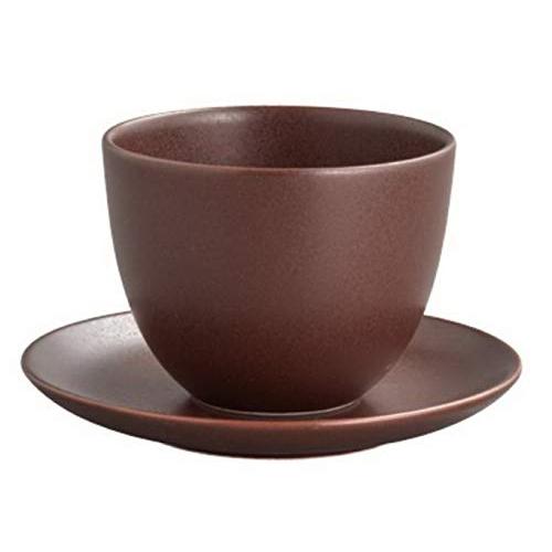 KINTO (キントー) 湯呑み PEBBLE カップ&amp;ソーサー 180ml ブラウン 17146