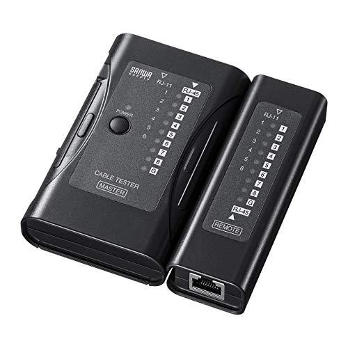 サンワサプライ LANテスター RJ-45(LANケーブル)/RJ-11(モジュラーケーブル)対応 ...