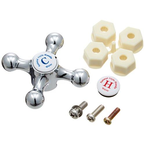 SANEI クロスハンドル おしゃれハンドル アダプター4個付き 亜鉛ダイカスト PR211F