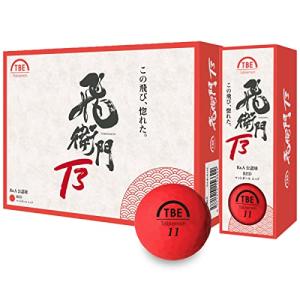 TOBIEMON(トビエモン) ゴルフボール 飛衛門 3ピース 蛍光マットカラー 1ダース(12個入り)レッドT-3BM-R｜hapitize