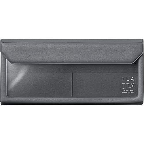 キングジム バッグインバッグ FLATTY ペンケースサイズ ダークグレー 5358タ-