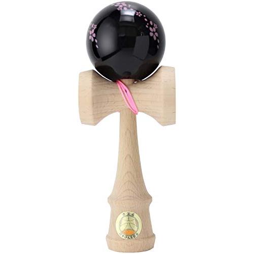 日本けん玉協会認定 New 競技用けん玉「大空」さくら黒 国産品 (OZORA KENDAMA)