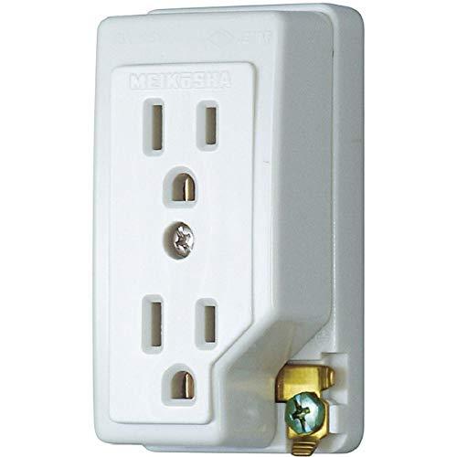 明工 接地ダブルコンセントET付(白) ME2743W