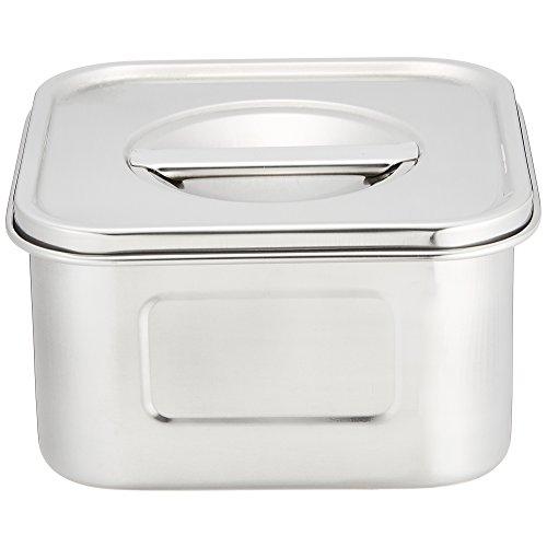 遠藤商事 TKG 保存容器 角型 12cm 材質:18-8ステンレス錆びにくく衛生的で丈夫 蓋に取っ...