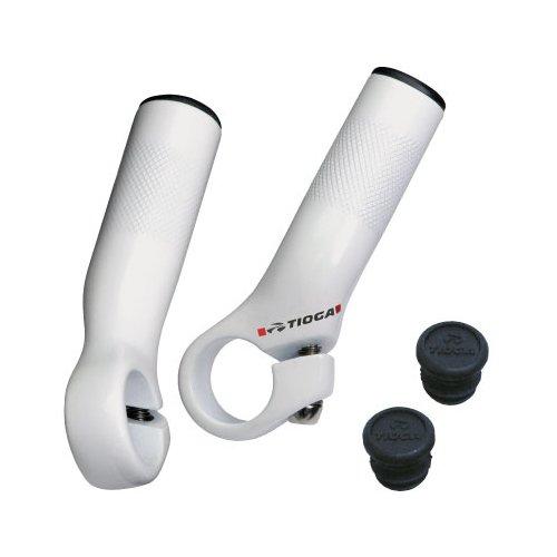 TIOGA(タイオガ) Power Studs 5 ホワイト アルミ製バーエンド 90mm HBE0...