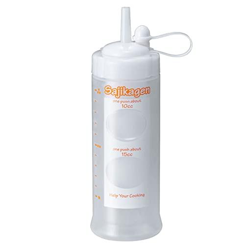 台和 調味料ボトル ドレッシングボトル 400ml ホワイト 目盛り付き ワンプッシュ 10cc 1...