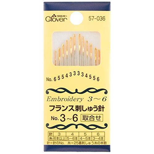 クロバー(Clover) フランス刺しゅう針 取合せ No.3~6 12本入り 57-036