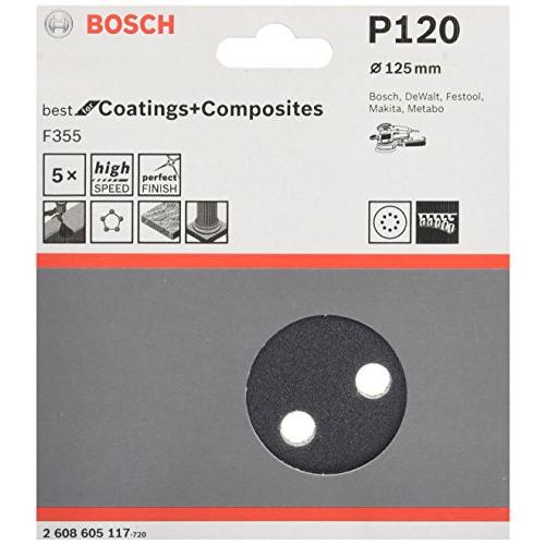 BOSCH(ボッシュ) サンディングペーパー125ｍｍφ #120 (5枚入) 2608605117