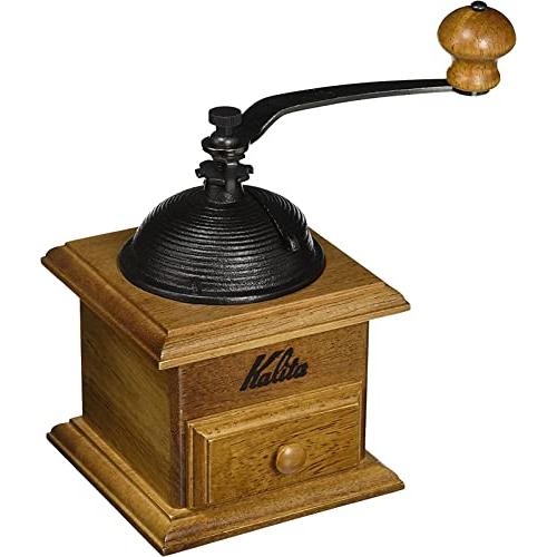 カリタ Kalita コーヒーミル 木製 丈夫な鋳鉄製カッター ドームミル 粗さ調整可能 手挽きコー...
