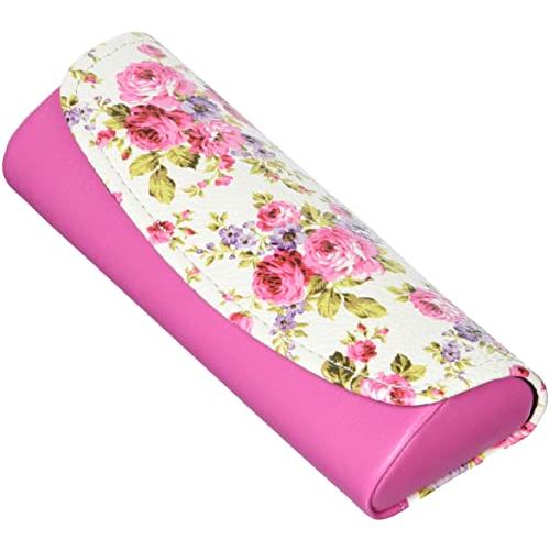 名古屋眼鏡 パステル ピンク コンパクト バラ柄 が おしゃれ な セミハード ケース 2160-0...