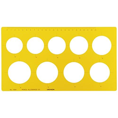 ウチダ テンプレート No.116M 円定規 インキエッジ付 1-843-0016