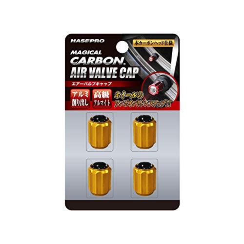 HASEPRO (ハセ・プロ) マジカルカーボン【エアーバルブキャップ】4個入り (ゴールド) CA...