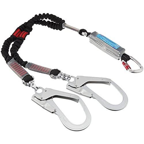 [藤井電工] 新規格 フルハーネス用ランヤード ノビロン 伸縮ロープ式 ブラック 黒 ツインランヤー...