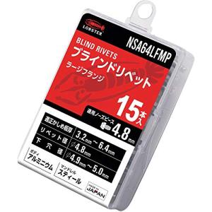 ロブテックス ブラインドリベット・ラージフランジ エコパック アルミニウム/スティール 6-4 (15本入) NSA64LFMP｜hapitize