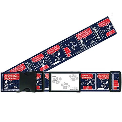 日本製 かわいい ワンタッチ スーツケースベルト スヌーピー コミックネイビー