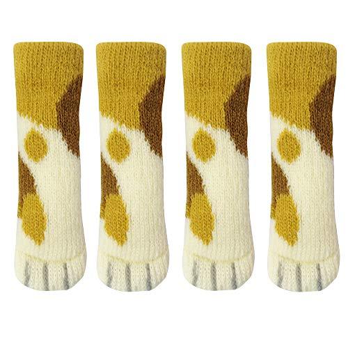 東洋ケース いす 脚カバー 騒音・傷防止 ねこあしのチェアソックス 4枚(椅子1脚分) ねこ(みけ)...