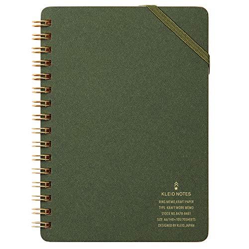 kleid メモ クラフトワークメモ A6 2mm方眼 オリーブ 8480