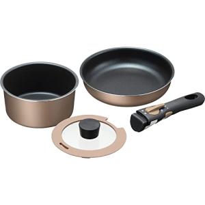 和平フレイズ 取っ手が取れる 鍋・フライパン 【セットB】 フライパン 20cm & 鍋 16cm & 蓋 16cm ブラナーノ2 MB-243｜hapitize