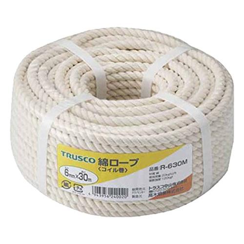 TRUSCO(トラスコ) 綿ロープコイル巻きφ6×30mコイル巻