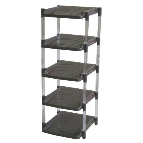 平和工業(Heiwa Kougyou) シューズラック クリスタル 5段 ブラウン