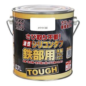 ニッペ ペンキ 塗料 油性シリコンタフ 0.7L ホワイト（白） 油性 つやあり 屋内外 日本製 4976124217920｜hapitize