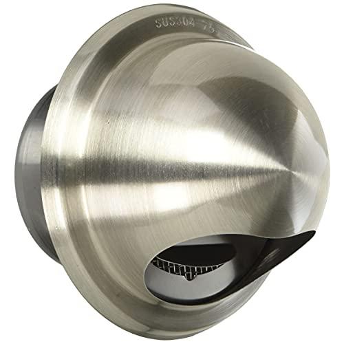 ワールド SUS304ステンレス 丸型フード付ガラリ φ75mm アミ付(10メッシュ) H/L(ヘ...