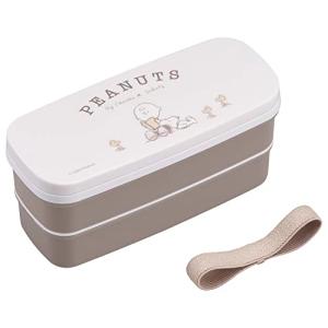 OSK(オーエスケー) 弁当箱 PEANUTS EVERYDAY スヌーピー 2段ランチボックス 箸 仕切り ランチベルト付 640ml 日本製｜川西ストア